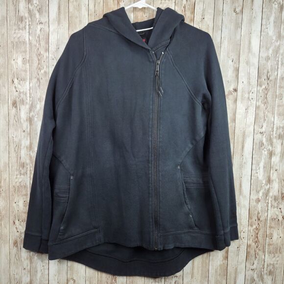 Nike Women's Asymmetrical Tech Fleece Jacket Black Large Zip Hoodie Active Track - Picture 1 of 12